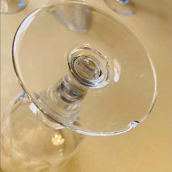 Antique small crystal white wine glasses set 8 good used condition - Picture 10 of 11